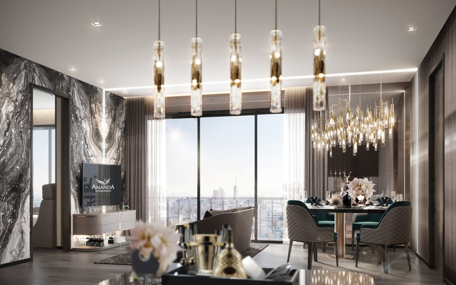 Ideo Mobi Sukhumvit Eastpoint 2 bedroom living area