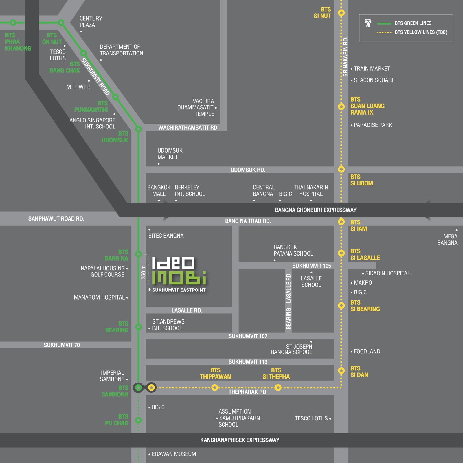 Ideo Mobi Sukhumvit Eastpoint location map near BTS Bangna